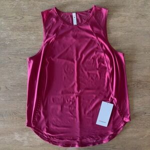 NEW Lululemon Sculpt Tank-Stretch Mesh Workout Top-Pomegranate-Size 14-RRP $58